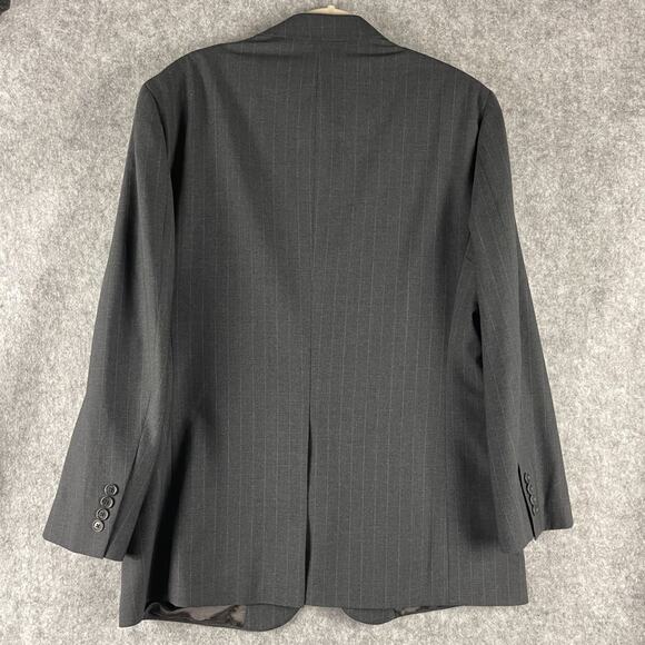 Brooks Brothers 346 Stretch Wool 2 Piece Suit Gray Striped Blazer 44R Pant 35x31 - Picture 9 of 16